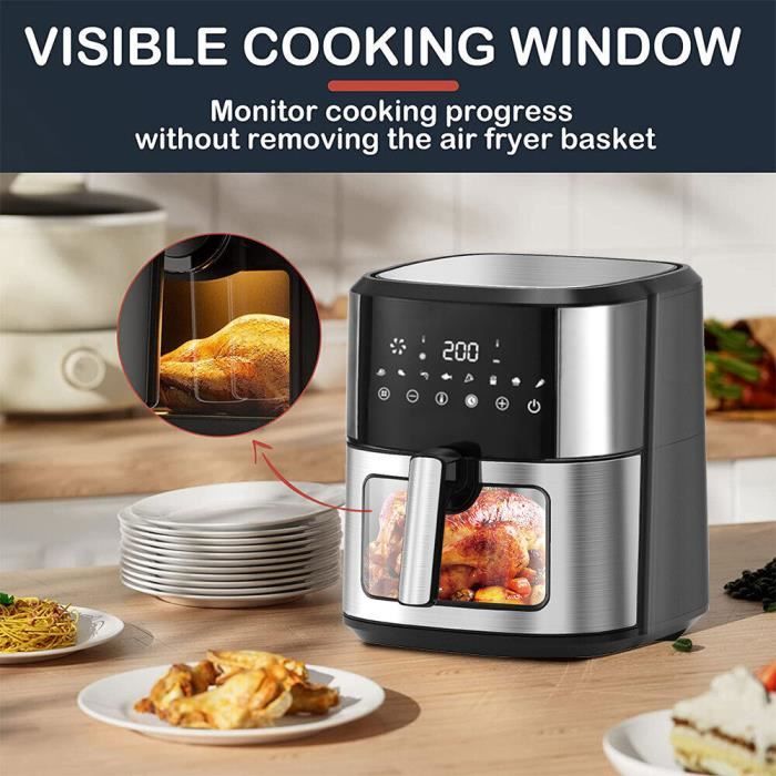 Friteuse sans huile Air Fryer 8L Friteuse à air avec Fenêtre Visible, Ecran  Tactile, 8 programmes - Cdiscount Electroménager