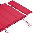 Coussin pour bain de soleil rouge rembourré 7 cm d'épaisseur oreiller inclus avec sangles coussin pour transat-2