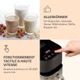 Blender chauffant - Klarstein Marcia Nut 300 - Machine à lait - 1200 ml - 360° Touch - Mixeur - Réservoir d'eau amovible - noir-2