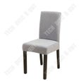 TD® 4 pièces Couvertures de chaises de restaurant Housse de chaise couleur pure Gris Housse de chaise siamoise Hôtel Ménage-2