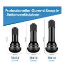 120 Pièces TR413 Valve Pneu Voiture, Valve Tubeless Pneu, Trou de Jante de 11,3 mm, jusqu'à 4,5 Bars, Caoutchouc Snap-in Jantes pour la Plupart des Voitures
