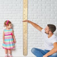 Toise Pour Enfant En Bois Naturel - Règle De Mesure Pliable De 40 à 180 Cm (6 Sections, Autocollants Inclus) - 2