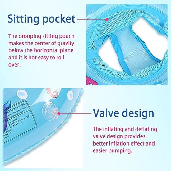 Anneau de Natation pour bébé, Bouee pour Bebe, Crabe Bébé Siège Piscine