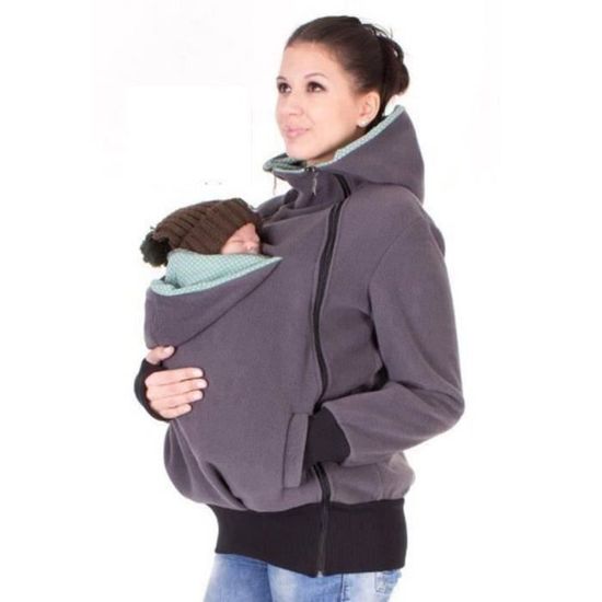 BLEU 3 en 1 Pull vêtement Veste avec capuche Zipper Porte-bébé