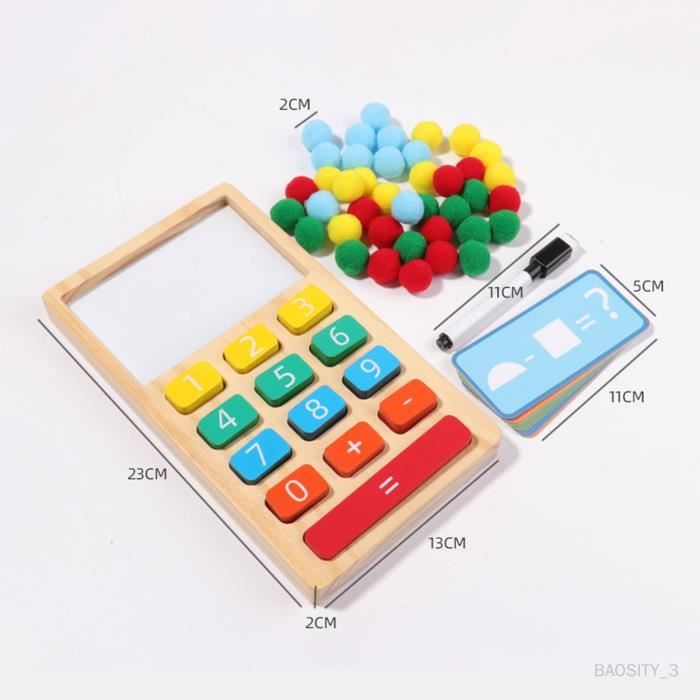 HONMOK 37 Dominos Mathématiques En Bois - Addition Et Soustraction - Montessori - Jeu éducatif Dès 3 Ans - Apprendre En S'amusant - Sac De Rangement Inclus