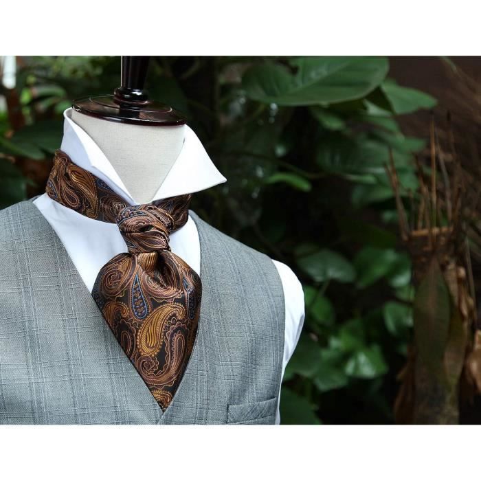 Set Ascot E Fazzoletto Uomo Paisley Elegante | Per Matrimoni E Business | Seta Jacquard | Confezione Regalo - Foto 5