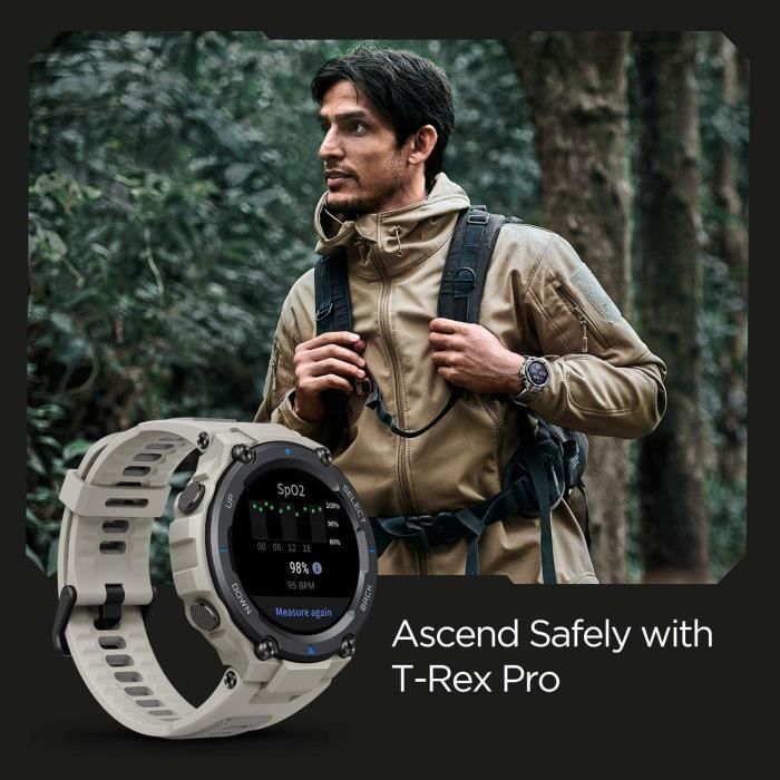 T-Rex Pro Montre Connectée Homme, 100+ Modes Sportifs, GPS, Autonomie de 18  Jours, 10 ATM Etanche Montre de Plein Air - Noir[331] - Cdiscount Téléphonie