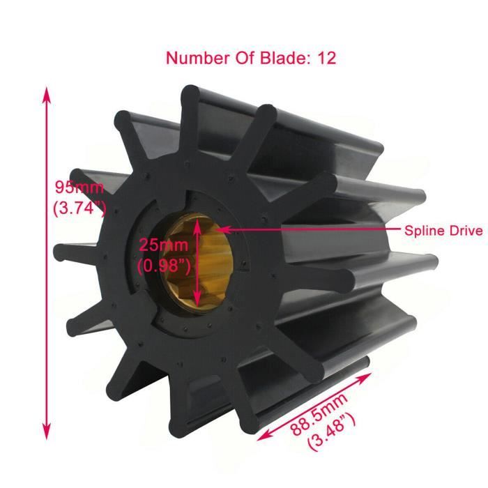 Garosa 17936‑0001 Turbine de pompe à eau marine 09‑814 Marine 12 Blade ...