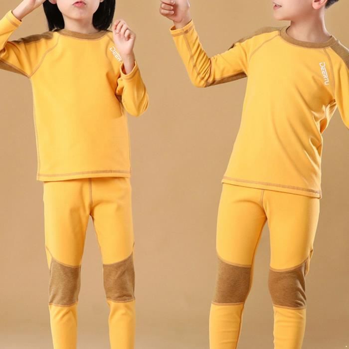 Calzamaglia Lana Bambino Timone Caleçon Long Thermique Sous-vêtements Garçon TISS1001 ((2 Pack) Noir, 146