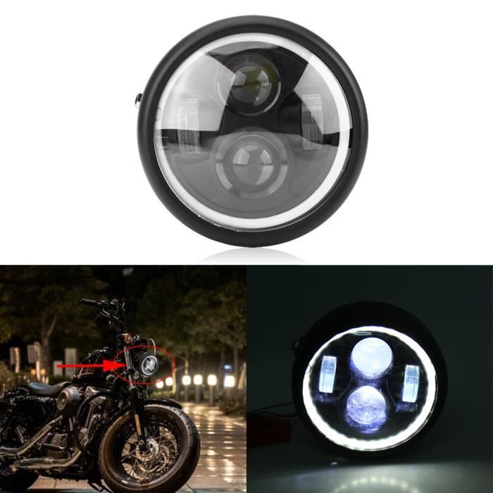 phare de moto Universel Moto LED Phare Projecteur Lentille Double Couleur  ATV Scooter ebike Conduite Pour Café Racer Lumière Auxiliaire Projecteur  Lampe : : Auto et Moto