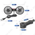 TD® Ventilateur de voiture Réglage à 3 vitesses  Rotation à 360 degrés Réglage à gauche et à droite Siège arrière Ventilateur de voi-3