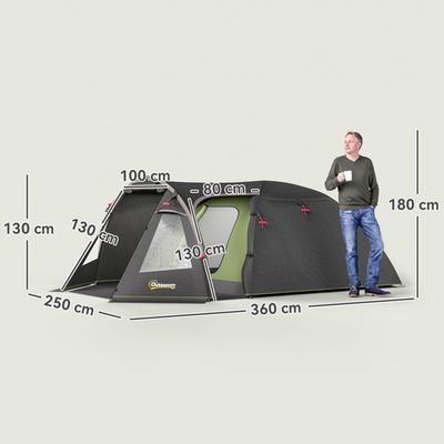 Outsunny Tente De Camping Familiale 3-4 Pers Outsunny Tente De Camping Familiale 3-4 Pers