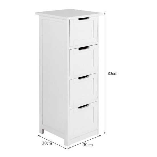 Leshp Meuble De Rangement Contemporain Decor Avec 4 Tiroirs 30