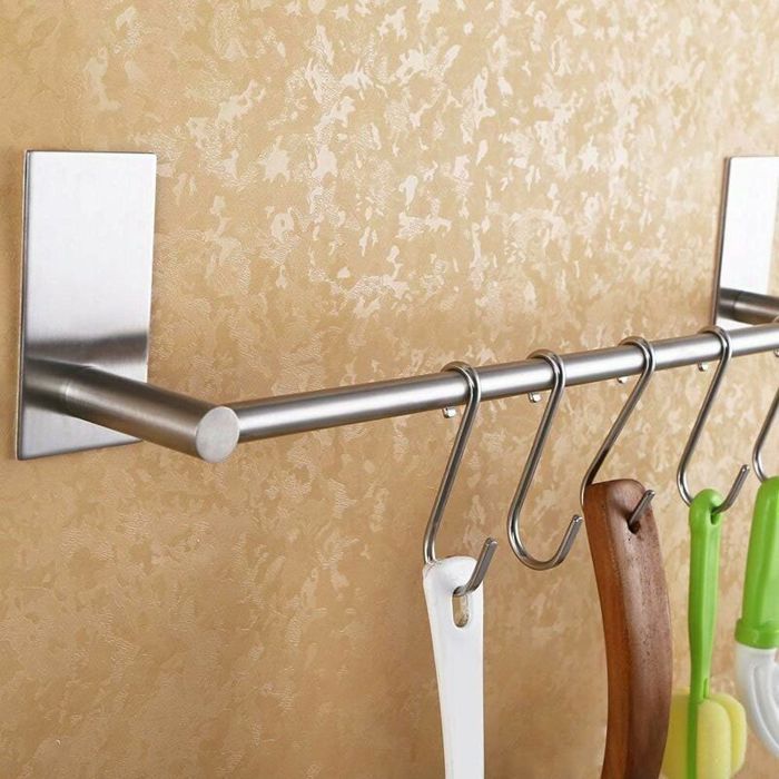 Porte-Serviettes Autocollant 30/40/55 Cm - Acier Inoxydable Brossé SUS304 | Pour Salle De Bain Sans Perçage