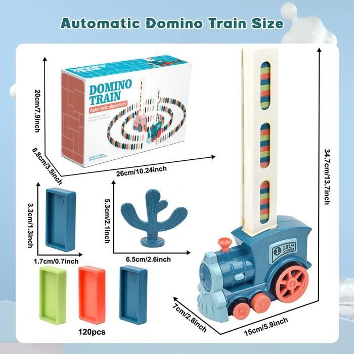 Jouet De Train Domino électrique 180 Pièces - Avec Effets Sonores Et Lumineux - Train Qui Place Automatiquement Les Dominos - Pour Enfants Filles Et Garçons - 2