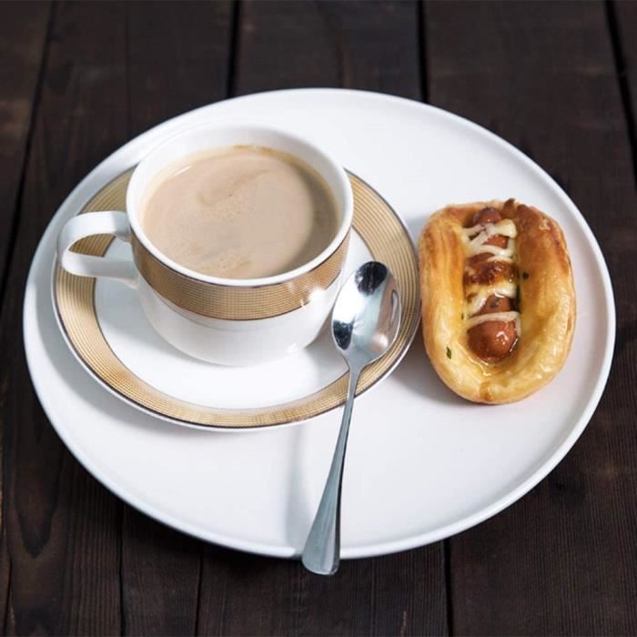 homEdge Lot de 12 mini cuillères à café en acier inoxydable de 10,2 cm pour  demitasse dessert thé : : Cuisine et Maison