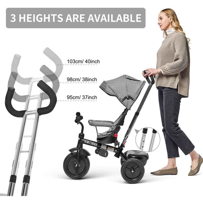 Besrey 4 en 1 discount tricycle evolutif poussette vélo walker