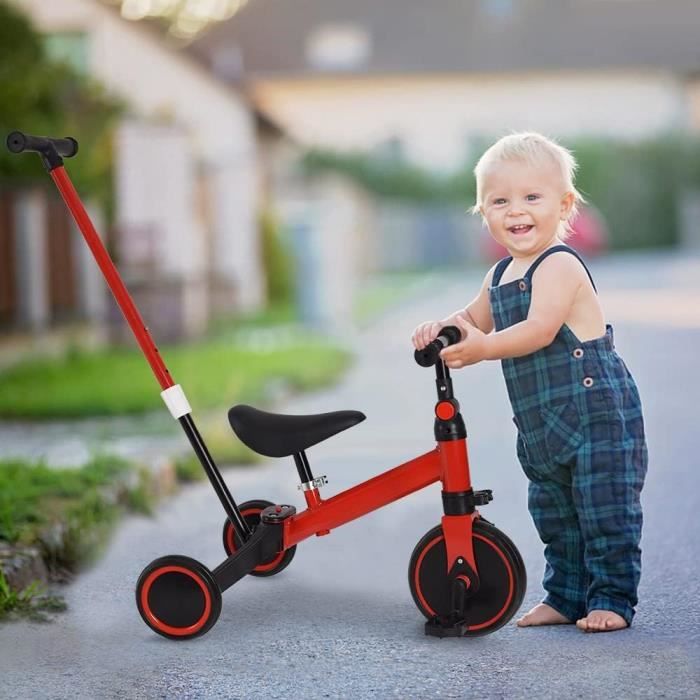 Tricycle Velo Avec Pedale Amovible 3 En 1 Velo Draisienne Evolutif Avec Putter Pour Enfants 2 4 Ans Siege Et Poignee Reglabl J300 Cdiscount Sport