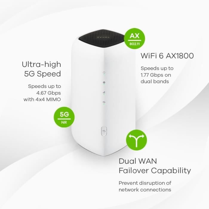5G Nr 4.67 Gbps Indoor Router | Ax1800 Wifi 6 Router | Nebula Cloud ...