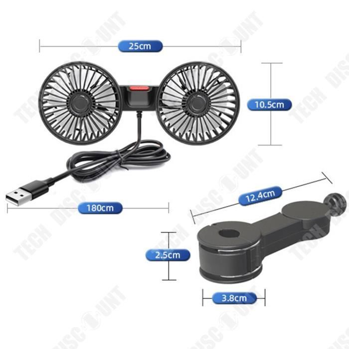 Ventilateur De Voiture À Double Tête Pour Tableau De Bord | Vitesse Ventilateur De Voiture À Double Tête Pour Tableau De Bord | Vitesse