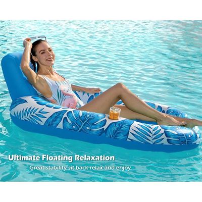 COOLJOYA Bouée Chaise Hamac Gonflable Avec Porte-gobelets – Adulte, Confortable, Capacité De Charge élevée