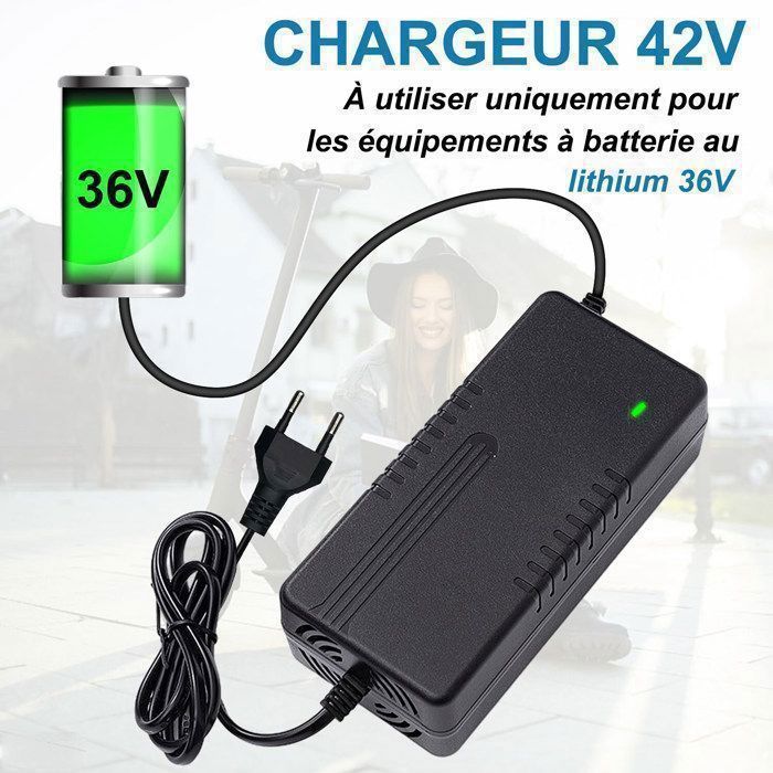OTBACT Chargeur Trottinette électrique 42V 2A Universel Chargeur Hover... pas cher