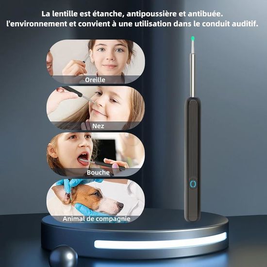Otoscope Oreille, Nettoyant Oreille Otoscope, 1296P HD Kit Camera Oreille d'élimination du cérumen avec 6 lumières LED, Outil De Nettoyage D'oreille De 4,5 Mm, Adapté Aux iOS et Android (Blanc Otoscope Oreille, Nettoyant Oreille Otoscope, 1296P HD Kit Camera Oreille d'élimination du cérumen avec 6 lumières LED, Outil De Nettoyage D'oreille De 4,5 Mm, Adapté Aux iOS et Android (Blanc