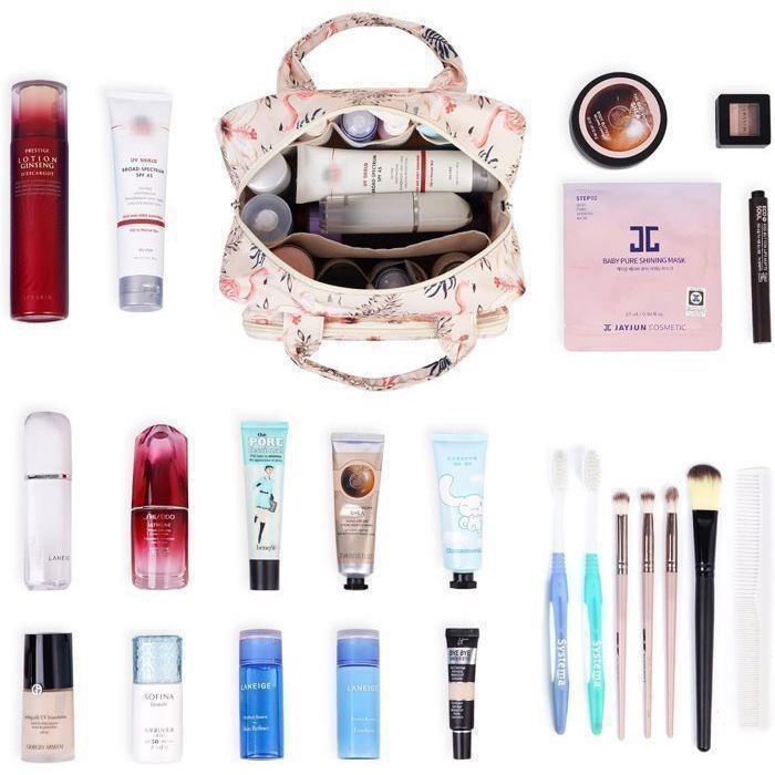 Trousse De Maquillage De Voyage Grande Capacité - 23x16x15 Cm, Imperméable, 5 Compartiments