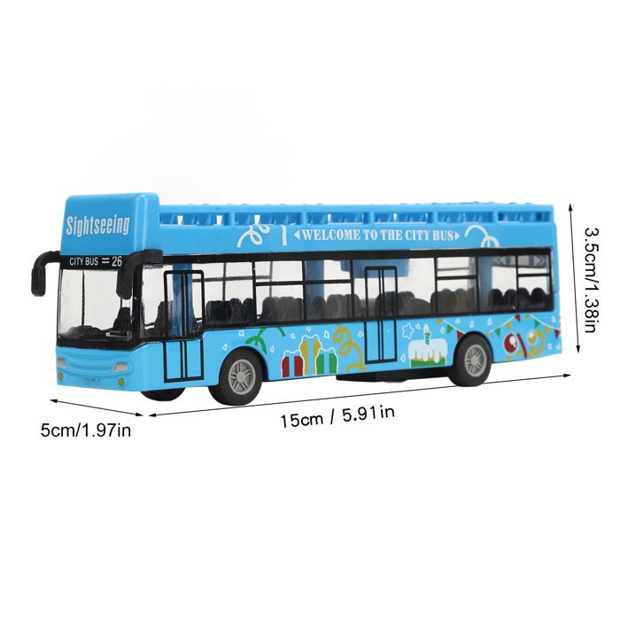 Modèle De Bus En Alliage 1:64 – Fonction Friction – Jouet Pull-back – Véhicule Miniature – Cadeau Anniversaire Et Décoration De Gâteau
