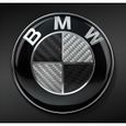 Logo Emblème BMW 82mm Réel Fibre de Carbone Capot / Coffre Noir Blanc Badge-0
