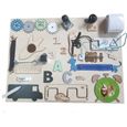 MIA Tableau d'activité sensoriel Montessori busy board en bois Naturel Transports 50 cm-0
