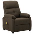 MAG🐰- Fauteuil de massage électrique-Chaises Fauteuil relax fauteuil à haut dossier Marron Tissu💖9753-0