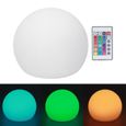 Fdit lampe boule télécommandée Boule lumineuse LED d'extérieur, lampe Globe RGBW étanche avec 16 couleurs piscine decoration-0