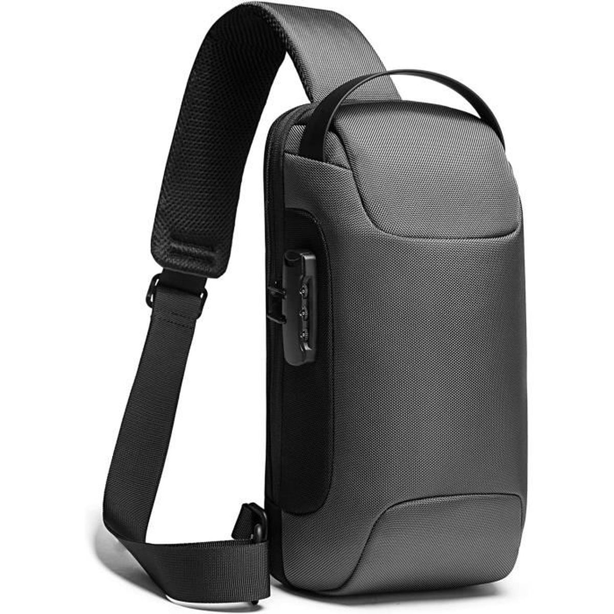 Sac De Poitrine Cylindrique Pour Homme - Sac à Bandoulière En Nylon - 15x14x27 Cm - Idéal Pour Course, Voyage Quotidien