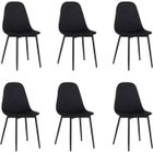 ATHM DESIGN Lot de 6 - Chaise HONEY Noir - assise Velours pieds Metal Noir