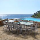 Salon de jardin Ensemble Modulo T 6/10 + F 6 + C 4 Full Verre Gris Anthracite Wilsa Garden