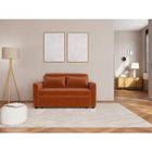BESTMOBILIER Ernest - Canapé droit 2 places convertible en velours côtelé - Terracotta