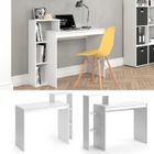 Vicco Bureau avec étagère et plateau table de travail PC Leo Blanc