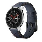 WEWOO Bracelet pour montre connectée appliquer la sangle de sport à œillets en cuir Samsung Galaxy Watch Active 20 mm bleu foncé - 453079