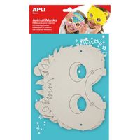 Masques Animaux à colorier - APLI - 6 modèles assortis - En carton - Mixte