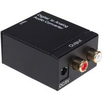 Convertisseur Coaxial Optique Numérique vers Analogique RCA Audio (Noir)