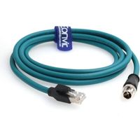 Eonvic Câble Ethernet M12 X 8 broches mâle vers RJ45 Cat-7e haute flexibilité pour caméra industrielle 3 m,bleu