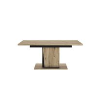 Table rectangulaire extensible Chêne/Noir - LIGNAC - L 180 / 225 x l 90 x H 78