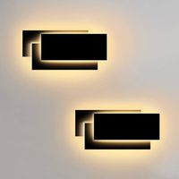 Appliques Murales Vintage Sans Fil Avec Télécommande - Noir - Lot De 2 - Éclairage LED Intérieur/extérieur