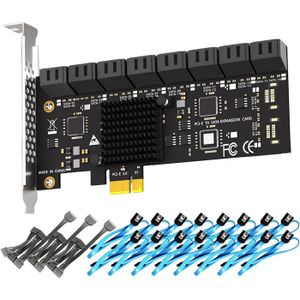 CS 07163 Adaptateur PCIE Sata Express 1X 4X. carte d'extension PCI Express. 2 4 6 8 10 Ports X1
