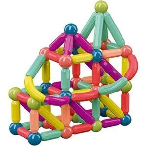 ASSEMBLAGE CONSTRUCTION 64 blocs de jeu magnétiques - jeu de construction éducatif créatif - jeu de blocs de construction magnétiques pour enfants          