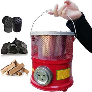 POÊLE À BOIS Petits poêles de chauffage domestique - Portable - Rouge