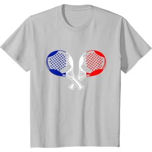 RAQUETTE DE PADEL Graphique Raquette Padel Tennis Couleurs De France Padeliste T-Shirt.[G887]