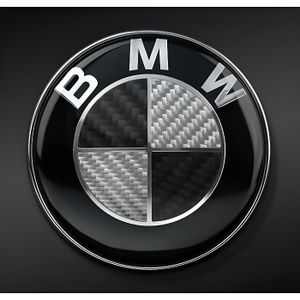 DÉCORATION VÉHICULE Logo Emblème BMW 82mm Réel Fibre de Carbone Capot 