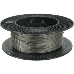 VEVOR Cable Inox 152 m Câble Métallique Acier Inoxydable 4,8 mm Bobine Fil  de Suspension 1x19 Brins Résistance à Rupture 1905,1 kg pour Rampes  d'Escalier Corde à Linge Suspendre Guirlandes Lumineuses